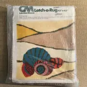 Vintage Columbia Minerva Latch Hook Canvas Only, Shells, 43 X 43