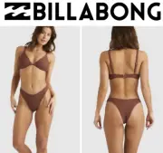 BNWT BILLABONG TANLINES REECE DD BRA & HIKE BOTTOMS (MOCHA) MEDIUM/10