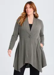[Taking Shape] Taking Shape Snug Long Line Cardigan Size 18 in Dark Olive - Plus Size Women's Clothing Dark Olive