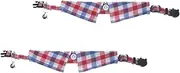 BESPORTBLE 2Pcs Cute Cat Collar with Bell Adjustable Safety Design Soft Plaid Kitten Neck Collar for Daily Wear and Special Occasions and Checkered Pattern