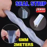 2M 6mm Seal Strip Screen Door Bathroom Shower Water Silicone H Shape AU