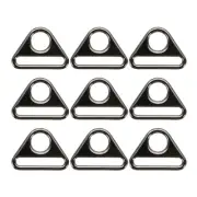 Triangle D Rings, 12 Pcs 1.3 Inch Triangle Buckle Adjuster, Black