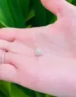 Dermal Top Flower With Natural Diamonds Labret Stud With 14K Solid Yellow Gold