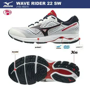 Mizuno WAVE RIDER 22 SW 超寬楦 男慢跑鞋 大尺碼 J1GL183270 現貨