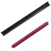 Pack of 2, Architectural Scale Ruler, Aluminum Triangular Scale Ruler with Archi