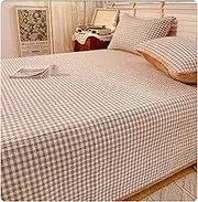 Plaid Quilts for Twin Full Queen Bed Bedspreads Soft Bed Summer Quilt Lightweight A Cotton/B Velvet Coverlet for All Season 3 Piece(Green,150x200cm 1 Piece)