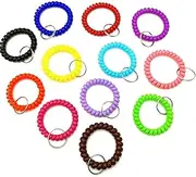 5Pcs Mixed Color Wrist Coil Keychains Stretch Wristband Car House Keys Ring for Gym Pool ID Badge Unisex Outdoor Use/432