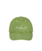 Marni Logo Embroidered Baseball Cap Green