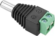 10pcs DC Power Male Plug Jack Terminal Adapter Connector CCTV Camera 5.5 * 2.1mm Black