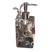 Shampoo Dispenser Bottle Ceramic Large Capacity Home Decoration with Pump for Bathroom Large Silver