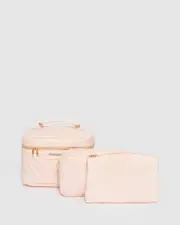 Pink Diag Quilt Cosmetic Case