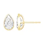 Pear Solitaire Stud Earrings with 2.00ct of Laboratory Grown Diamonds in 9kt Yellow Gold