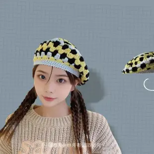 【ZOII 佐壹】小菠蘿針織貝雷帽(八角帽 老帽 報童帽 小偷帽 貝雷帽 畫家帽 #106054)