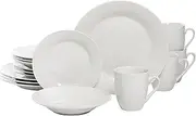 [10 Strawberry Street] Simply Round 16 Piece Dinnerware Set, White
