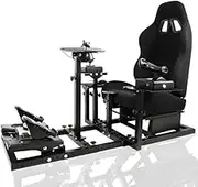 Marada G25 Universal Flight Simulation Cockpit with Race Seat or Racing Wheel Stand Adjustable Compatible with Thrustmaster HOTAS Warthog,Logitech G27 Wheels,Pedals,Throttle,Joystick Not Included
