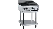 B+S Black Combination Two Open Burners & 300mm Char Broiler Natural Gas