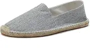 [fereshte] Unisex Breathable Canvas Shoes Slip-on Espadrilles Loafers Flats Shoes for Women Men (US Size 5-12)
