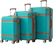 [SPOFLYINN] 3 Pieces Luggage Sets Travel Suitcase with 8 Spinner Wheels TSA Approved Lock Collision-Protection Angle Travel Rolling Luggage 3 Sizes (20'' 24'' 28'')