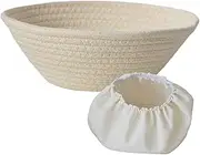 Basket - Handmade Cotton Rope Dough Riser with Liner - Kitchen Tool for Artisan Baking, Fermentation, and Pastry Preparation Supplies