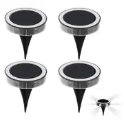 4Pcs Solar Ground Lights Bright In-Ground Outdoor Landscape Lighting Pathway Lawn Patio Yard Deck-White