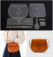 Leather Craft Clear Acrylic shoulder bag handbag Pattern Stencil Template DIY