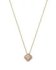 Bloomingdale's Fine Collection Diamond Clover Pendant Necklace in 14K Yellow Gold, 0.75 tcw