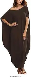 [Generic] Women's Boho One Off Shoulder Caftan Sleeve Harem Maxi Dress