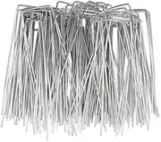Galvanised Steel U Pins, Sturdy, Durable, Multi-Purpose Stakes with Sharp Ends (100)