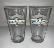 Sweet Water Brewing Pint Glass Set of 2 Brand New 16oz Glassware Craft Beer Rare
