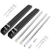 120cm Rod Space Aluminum Wall Folding Dual Bracket Clothes Hanger Retractable Drying RackBlack