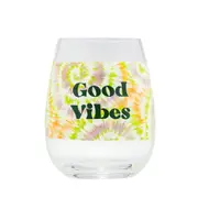 Blurred - Tie Dye Wine Glass: Good Vibes - Glass - Novelty Glassware