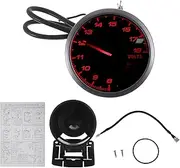 X AUTOHAUX 2.5" 60mm DC 12V Voltage Gauge White Orange Light Analog Voltmeter Gauge 8-18V Universal Car Voltage Meter Silver Tone Black White