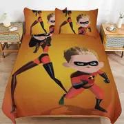 v2932 Bed Sheets Bedding The Incredibles Cartoon Bedding Sets Ultra Soft Skin-Friendly Duvet Cover 3 Piece, Cute Comforter Cover Bed Set for Boys Gir