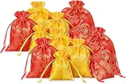 Baitaihem 12 Pack Chinese Silk Brocade Jewelry Pouch Bags Drawstring Gift Bags Coin Purse Set