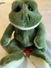 Russ Green Fraggles Frog Plush Stuffed Animal Soft Toy Tags 12"