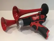 Milwaukee M12 Air Horn, Train Horn Compressor ,Dual Red 11" Full Size Sound