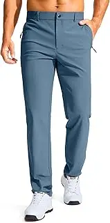 [G Gradual] Men's Golf Pants - 30"/32"/34" Slim Fit Stretch Lightweight Dress Pants for Men with Zipper Pockets Casual Work