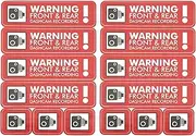 2 PCS Dash Cam Recording Stickers CCTV Recording Stickers 35mm x 130mm/35mm x 40mm Car Van Truck Vehicle Taxi Mini Bus Camera Security Stickers Red (English Version)