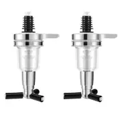 2pcs 45ml/1.5oz Bar Butler Wall Mounted Replacement Nozzle Shot Dispenser for Revolving Liquor Caddy Bottle Holder Silver