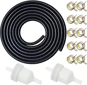 3/16 Fuel Line Hose Kit for Kawasaki Kohler Briggs & Stratton Champion Generator Honda Predator Riding Lawnmower ATV Dirt Bike Mini Bike & Go-Kart with 3/16 Gas Clamps Valve & Filters Small Engines