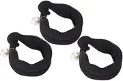 Beaupretty 3Pcs Pearl Bun Maker Elegant Hair Holder Sponge Donut Tool for Effortless Buns for Women Teens Lightweight Compact Hair Accessories for Daily Use Parties