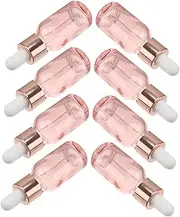 EPIGEIST 8Pcs Refillable Dropper Bottles Portable Glass Vials for Essential Oils Convenient Travel Containers Semi Transparent Design for Perfume and Liquid Storage