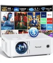 New Pericat 5G WiFi Projector Bluetooth 10000L Native 1080P Portable Video 4K