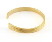 Cuff Bracelet Lines Matte Gold Plated Brass (65mm inner size - Adjustable ) 3179