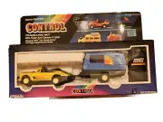 K&S Toys No. 813 Control Traveling Set Yellow Porsche Camper Trailer 1987 NIB