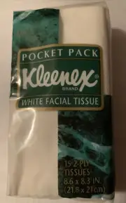 Vtg Kimberly Clark NOS KLEENEX Pocket Pack Tissues 1987 Red Green Blue Packing