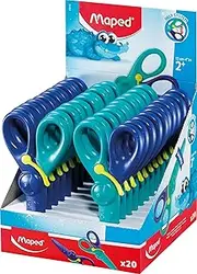Maped KidiCut Spring-Assisted Plastic Safety Scissors, 4.75 Inch, Pack of 20, Assorted Colors (472112)
