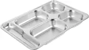 Compartment Fast Food Plate Food Compartment Tray Restaurant Food Tray Food Divided Tray Kitchen Tableware Home Food Plate Metal Food Tray Square Lunch Box Stainless Steel Student