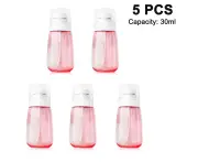 Spray Bottles Travel Size, 5pcs Fine Mist Spray Bottle Set, Empty Airless Makeup Face Spray Bottle Clear Refillable Travel Containers - Transparent Pink