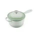 Enameled Cast Iron Sauce Pan, 1.6 Quarts Round Sauce Pot with Lid, Min Dutch ...
